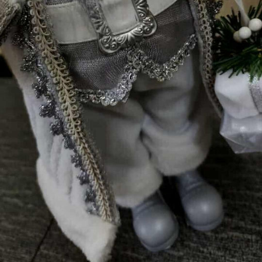 Dekorativer Weihnachtsmann Silber aus Stoff