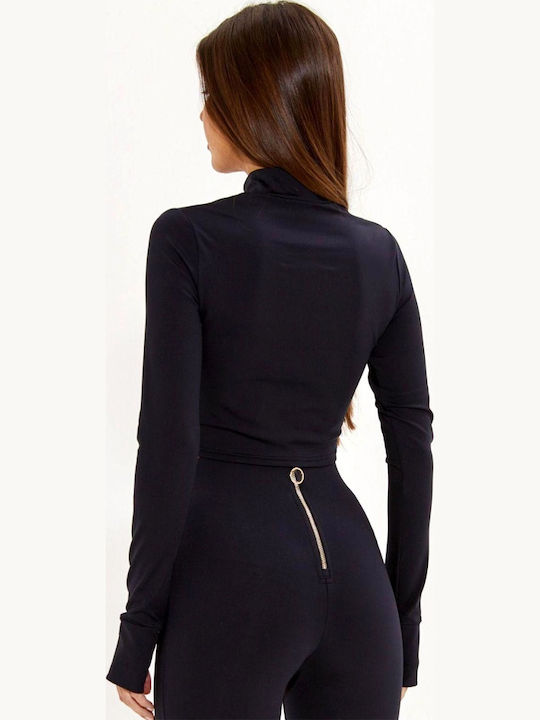 Leggings Pentru Instruire Set Femei Cu Colanți Cropped Negri