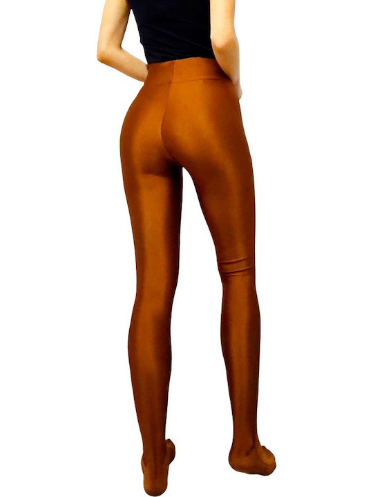 Schulung Frauen Lang Leggings Hochgeschnitten Brown