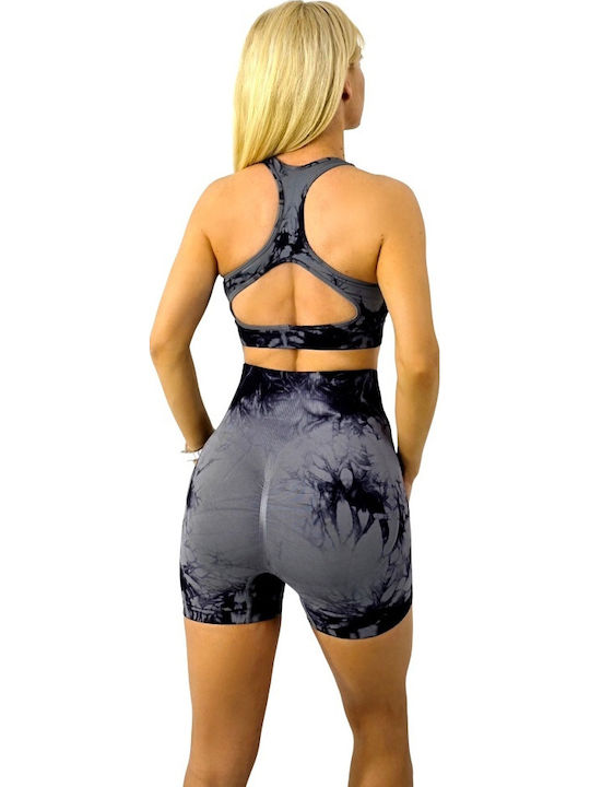 Set Women's Training Leggings Push Up Grey-black