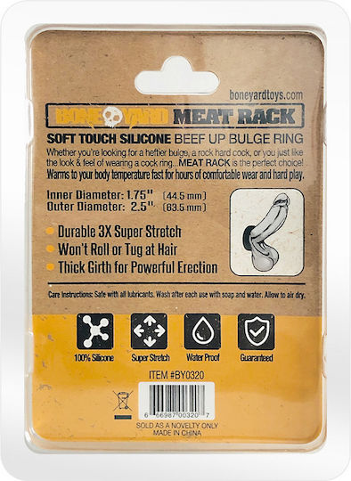 Boneyard Meat Rack Cock Ring Cock Ring Cock Silicon Black