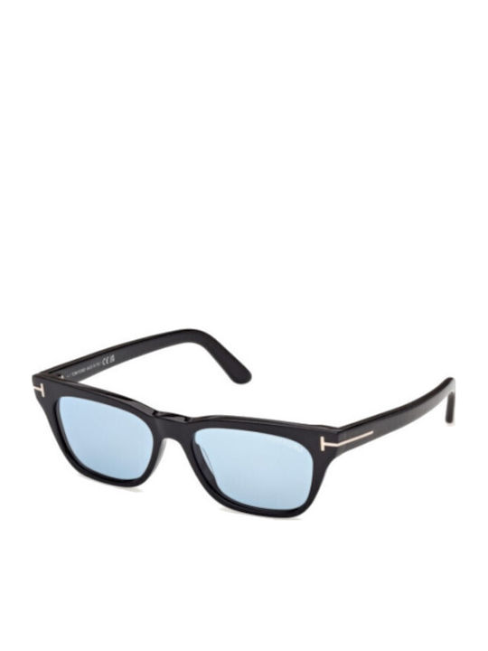 Tom Ford Unisex Sunglasses With Black Horn-Rimmed Frame And Blue Gradient Lens FT1362 01V