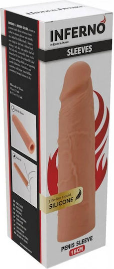 Hidden Desire Inferno Penis Sleeve Flüssigsilikon 18 Cm Beige