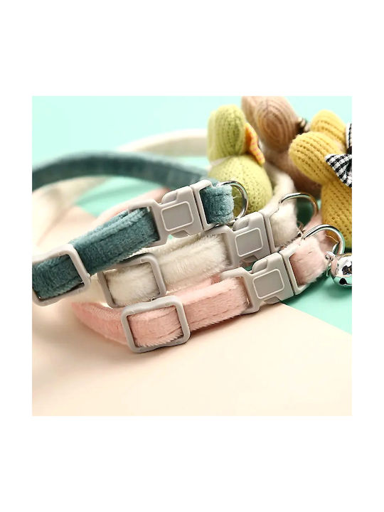Pet Collar "Daisy" Safety Buckle & Bell – Adjustable 1x19-32cm – Green