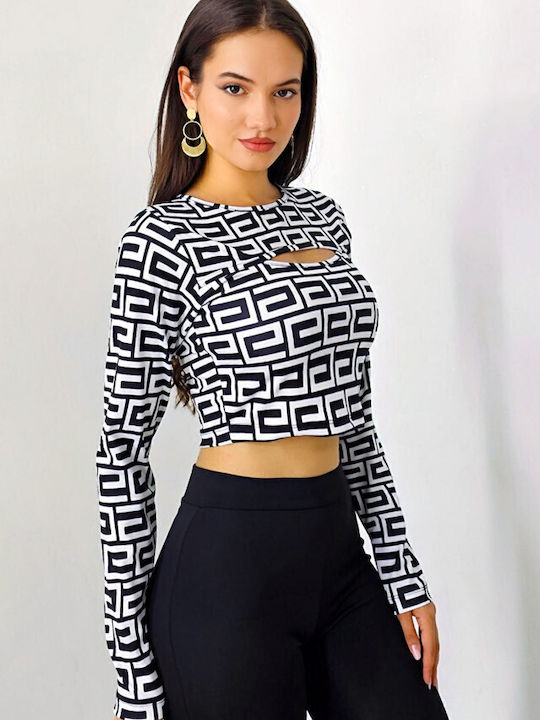 Bluza Damă Crop Top Albă