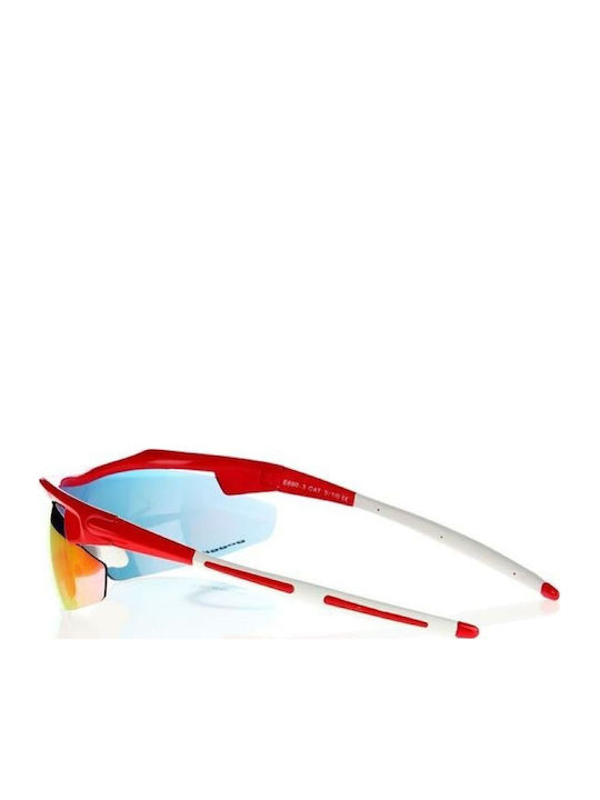 Goggle Unisex Γυαλιά Ηλίου με Πολύχρωμο Κοκκάλινο Σκελετό και Πολύχρωμο Καθρέφτη Φακό