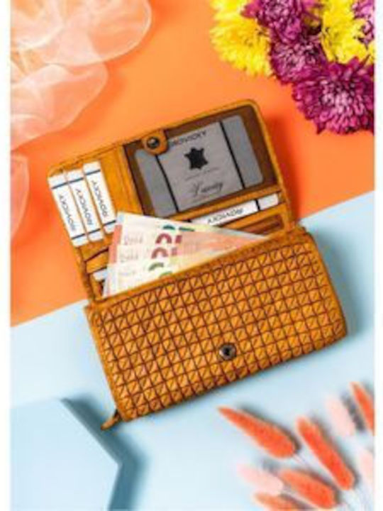 Large Leather Women's Wallet Yellow