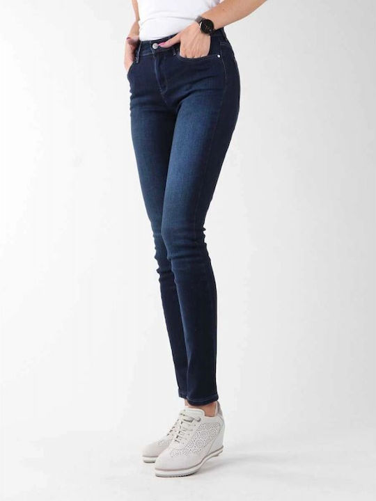 Hoch tailliert Damenjeans in Enger Passform Subtle Blue