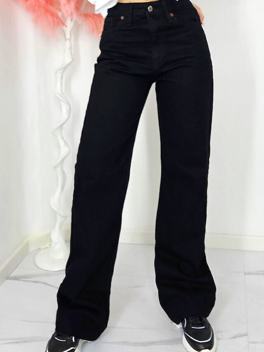 Ψηλόμεσο Γυναικείο Jean Παντελόνι σε Mom Εφαρμογή Black