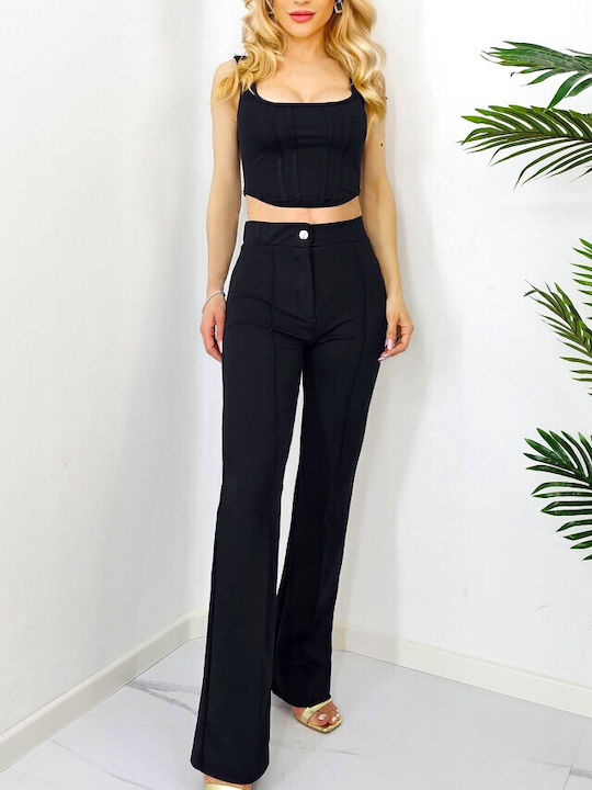 Women's Black Set with Trousers Slim Fit