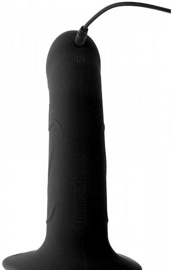 Zonă Strap On Cu Dildo Gol Vibrator Din Silicon & Control Wireless Hidden Desire Inferno Penis Gol Vibrator Strap On Negru 20cm