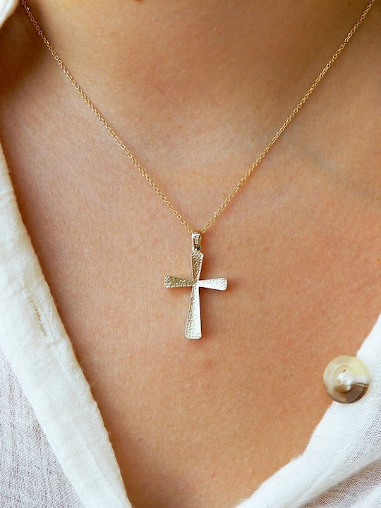 Gold Kreuz 14K Beidseitig