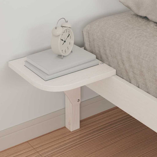 Pat Single Din Lemn Alb Cu Plăci Pentru Saltea 100x210cm