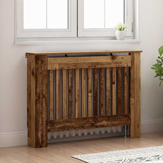vidaXL Калориферен Капак от ПДЧ Кафяв 112x19x81.5см