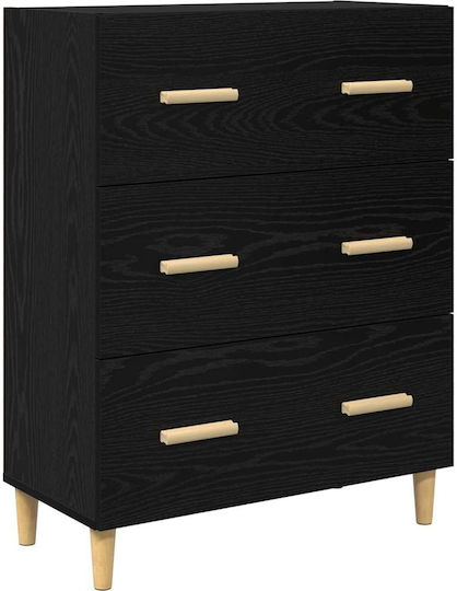 Мебели за съхранение дървен с чекмеджета Black Oak 34x69.5x90см
