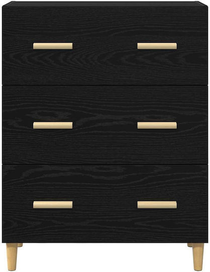 Мебели за съхранение дървен с чекмеджета Black Oak 34x69.5x90см