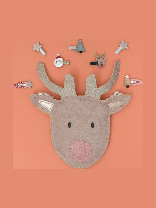 Mimi & Lula Bobby Pin Hair Clips 8 Pieces Santa & Rudolph Mini Clips