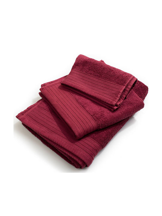 Dimcol Badehandtuch Gekämmte Baumwolle 80x150εκ. Bordeaux Gewicht 500gr/m²