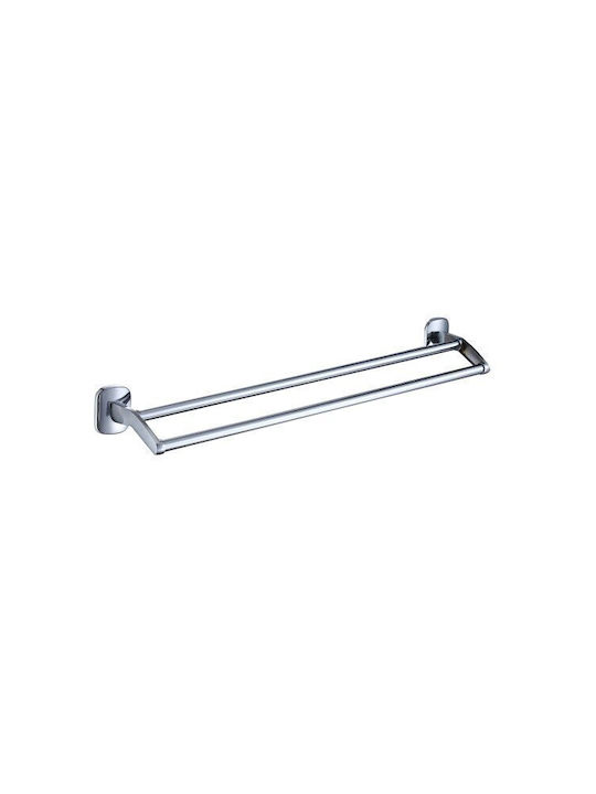 Inter Ceramic Double Wall-Mounted Bathroom Hook Silver