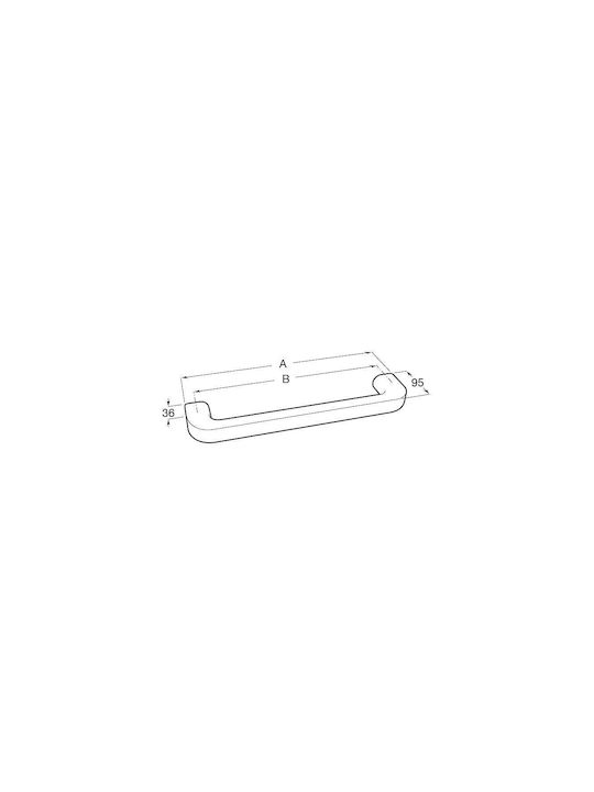 Roca Onda Suport Prosoape De Baie Simplu Montat Pe Perete Cu Șuruburi 60x9,5cm Albă