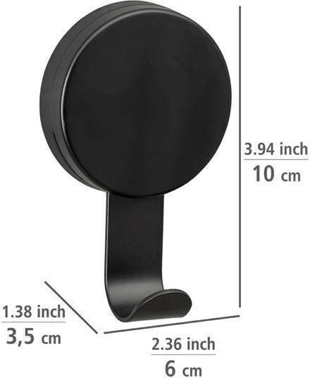 Wenko Pavia Single Wall-Mounted Bathroom Hook ​3.5x6cm Black 24894100