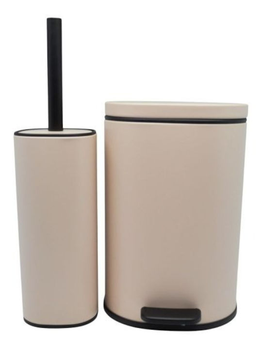 Ankor Inox Σετ Πιγκάλ και Καλαθάκι Μπάνιου Soft Close 5lt Ροζ