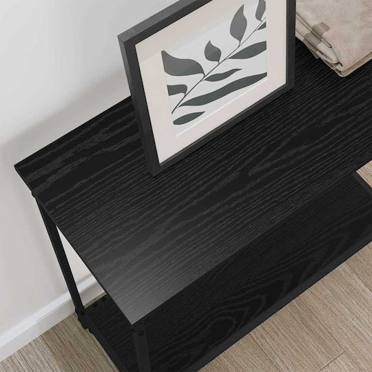Console Table Wood & Metal Black Oak L75xW30.5xH75cm