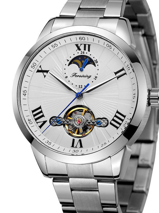 Forsining Herrenuhr 20mm Automatisch mit Silber Metallarmband