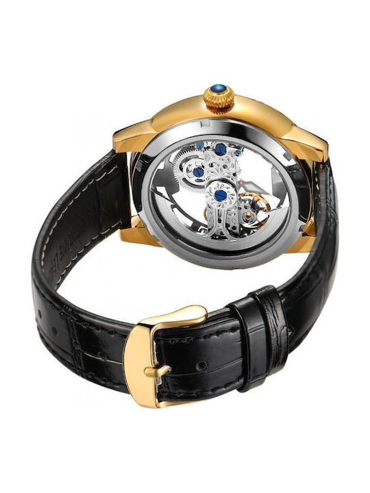 Forsining Herrenuhr 20mm Automatisch mit Schwarz Lederarmband