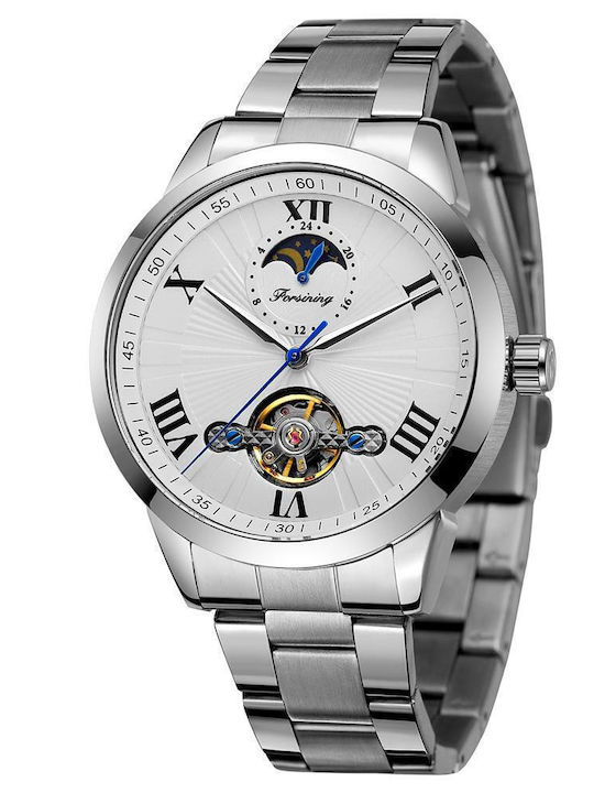 Forsining Herrenuhr 20mm Automatisch mit Silber Metallarmband