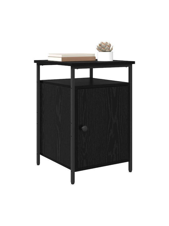 Wooden Bedside Table with Metal Legs Processed Wood 40x42x60cm