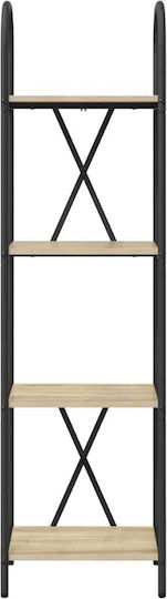 Living Room Display Cabinet Made of Wood & Metal with Windowed Sonoma Oak 40x30x146cm