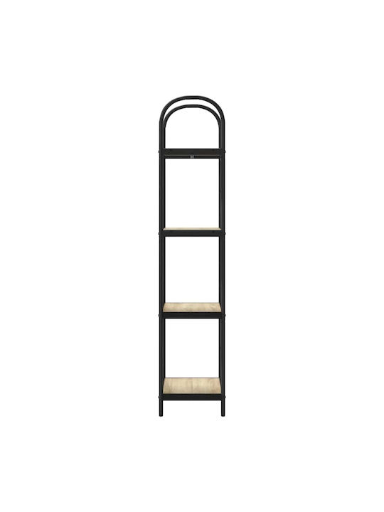 Floor-standing Living Room Display Cabinet made of Wood & Metal with Glass Sonoma Oak 40x30x146cm