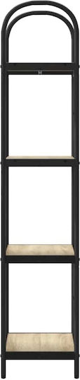 Living Room Display Cabinet Made of Wood & Metal with Windowed Sonoma Oak 40x30x146cm