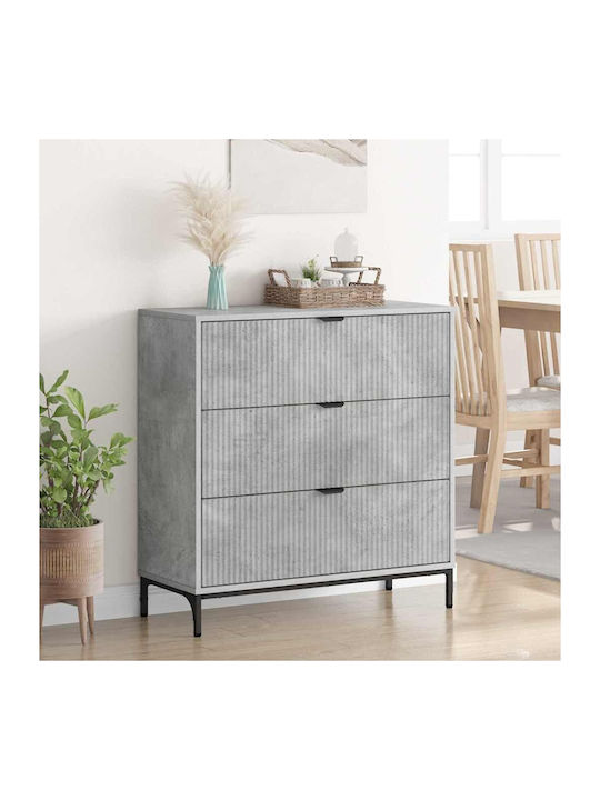 Συρταριέρα Креватокамарас Дървена с 3 чекмеджета Grey Concrete 79.5x33x82бр