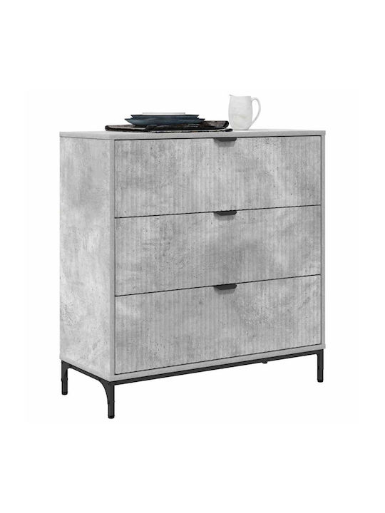 Συρταριέρα Креватокамарас Дървена с 3 чекмеджета Grey Concrete 79.5x33x82бр