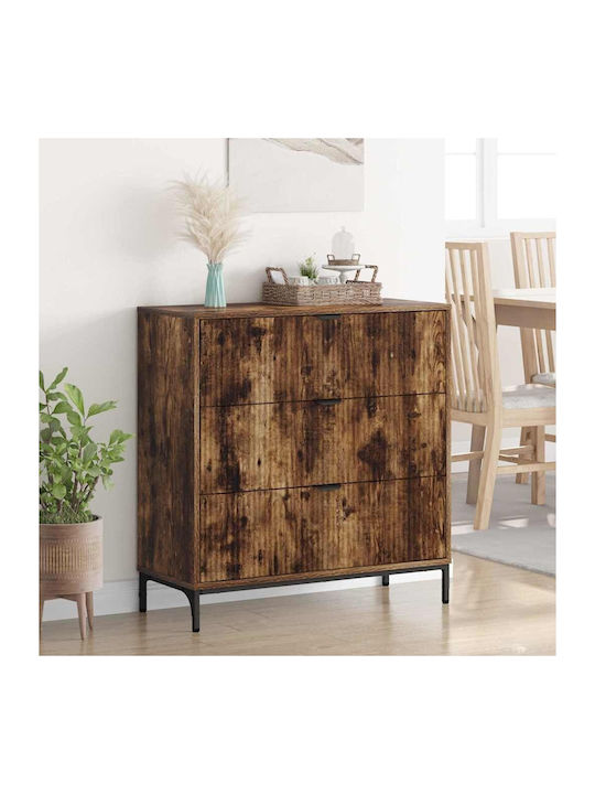 Συρταριέρα Креватокамарас Дървена с 3 чекмеджета Smoked Oak 79.5x33x82бр