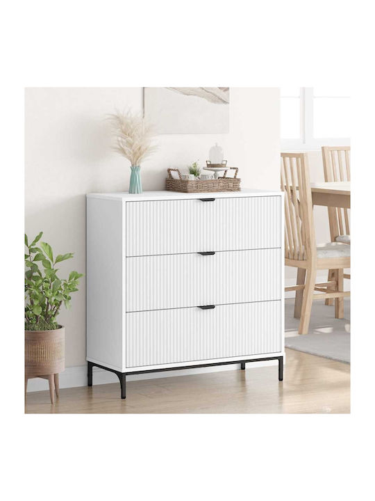 Comoda pentru Dormitor cu 3 sertare Alb 79.5x33x82buc