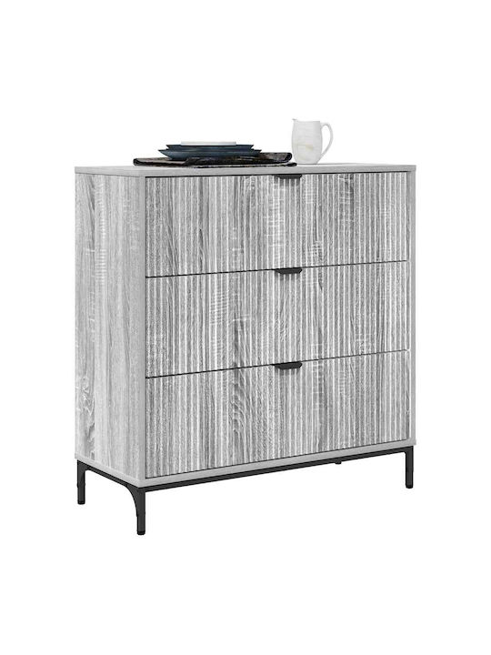 Συρταριέρα Креватокамарас Дървена с 3 чекмеджета Grey Sonoma 79.5x33x82бр