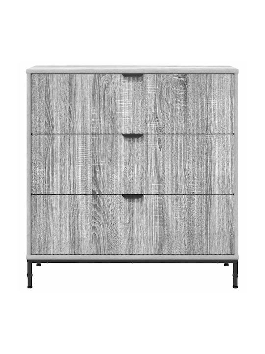 Συρταριέρα Креватокамарас Дървена с 3 чекмеджета Grey Sonoma 79.5x33x82бр