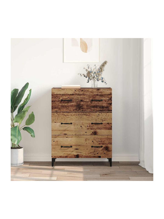 Wooden Chest of Drawers Coffee 69.5x34x90cm