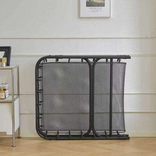 Klappbett mit Matratze 12cm Einzel Schwarz 180x80x33cm