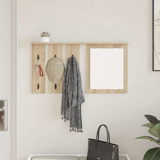 Eingangsmöbel mit Spiegel & Garderobe Sonoma Oak 85x10x45cm