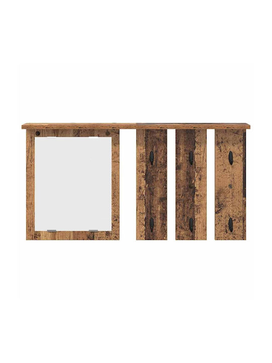 Eingangsmöbel mit Spiegel & Garderobe Παλαιό Ξύλο 85x10x45cm