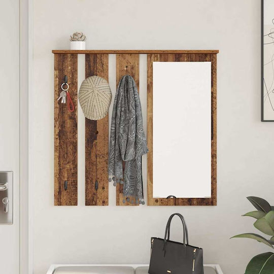 Eingangsmöbel mit Spiegel & Garderobe Παλαιό Ξύλο 84x10x80cm