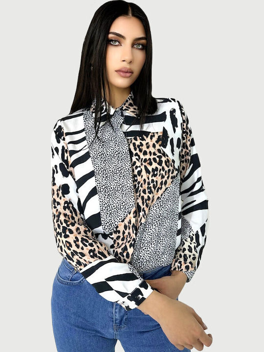 Μακρυμάνικο Γυναικείο Πουκάμισο Animal Print