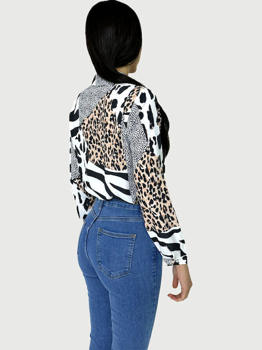 Μακρυμάνικο Γυναικείο Πουκάμισο Animal Print