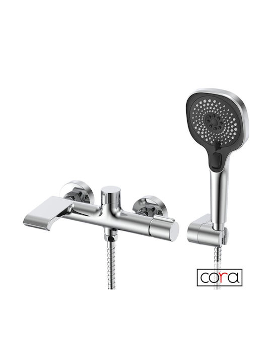Cora Occo Mischung Bade- / Duscharmatur Badewanne Silber