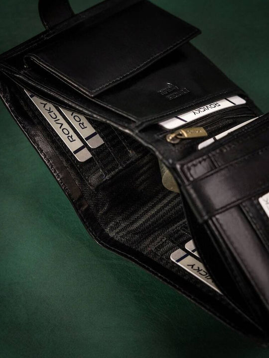 Leder Herren Geldbörse mit RFID Schwarz