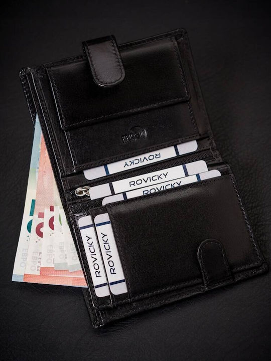 Δερμάτινο Ανδρικό Πορτοφόλι με RFID Μαύρο